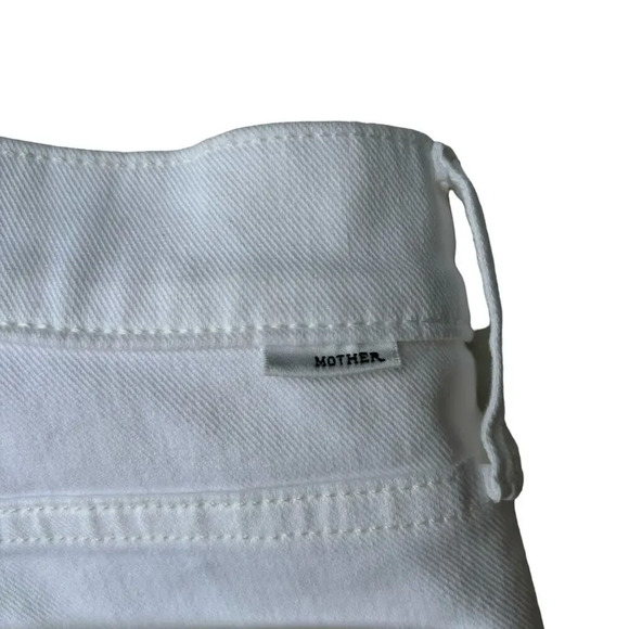Mother The Charmer Fray Short in Glass Slipper White Denim w/ Stretch Size 26 - Picture 3 of 7